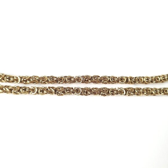 Vintage Givenchy Gold Plated 18" Byzantine Braided Chain Necklace Logo Clasp 80s - Picture 2 of 9